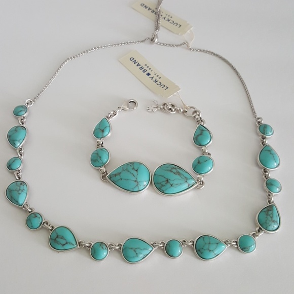 New Lucky Brand Turquoise Link Bracelet - Picture 3 of 5